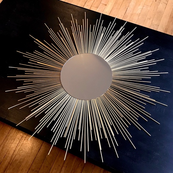35" Gold Sunburst Mirror Decorative Wall Mirror - Picture 9 of 11
